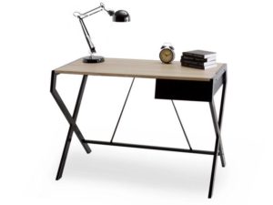 Íróasztalok és polcok DESIGNO fiókos, x-lábú íróasztal, sonoma tölgy-fekete