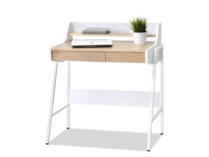 Íróasztalok és polcok BORR fiókos íróasztal, sonoma tölgy-fehér