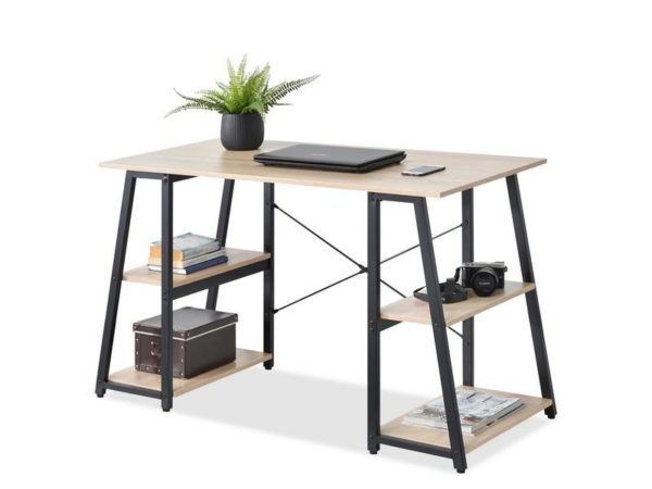 Íróasztalok és polcok REDA baklábú íróasztal, sonoma tölgy-fekete
