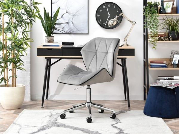 Velo 4 VELO 4 görgős forgófotel, szürke glamour bársony-króm 2