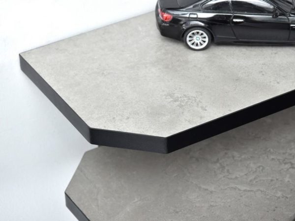 Íróasztalok és polcok ROSEL gamer asztal, beton-fekete 6