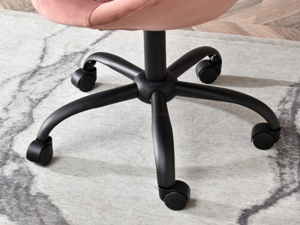 Sala 4 SALA 4 púder velvet forgófotel, fekete görgős talp 11