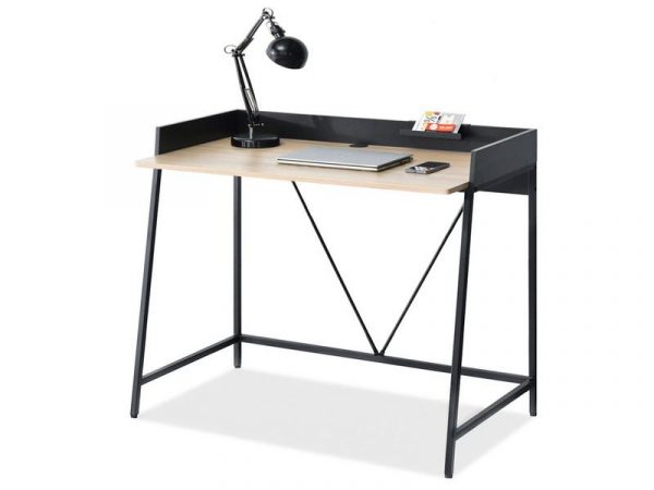 Íróasztalok és polcok LIAM íróasztal, sonoma tölgy – fekete