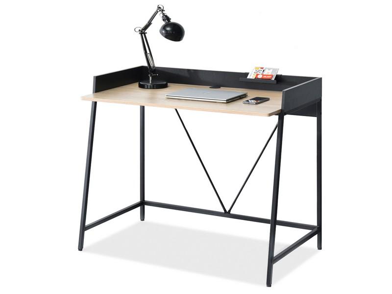 Akciós íróasztalok és polcok LIAM íróasztal, sonoma tölgy – fekete