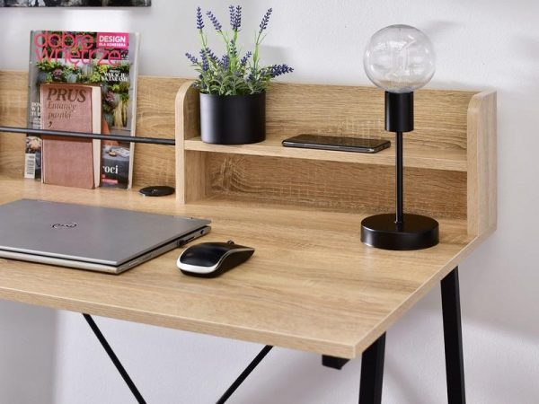 Íróasztalok és polcok STILO íróasztal, sonoma tölgy-fekete 6
