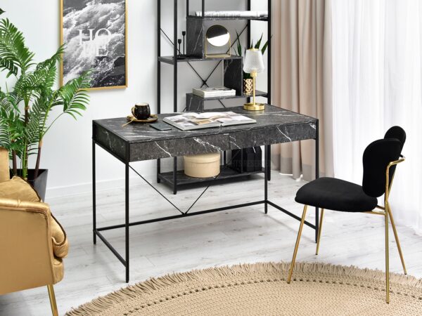 Íróasztalok és polcok UNIF íróasztal, fekete-fekete márvány 11